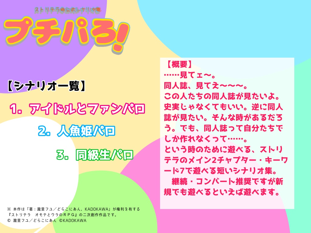 【ストリテラ】非公式ミニシナリオ集「プチパろ!」【無料】