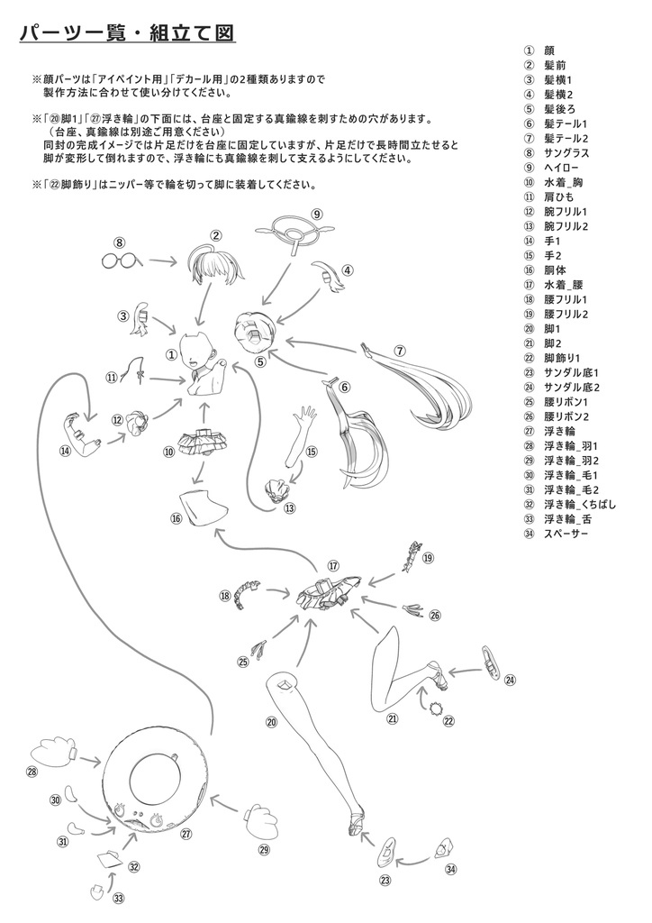 阿慈谷ヒフミ 水着【未塗装ガレージキット】