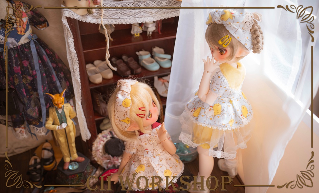 「ビンテージ・ひよこ」 お洋服6点セット for MDD/Kumako用