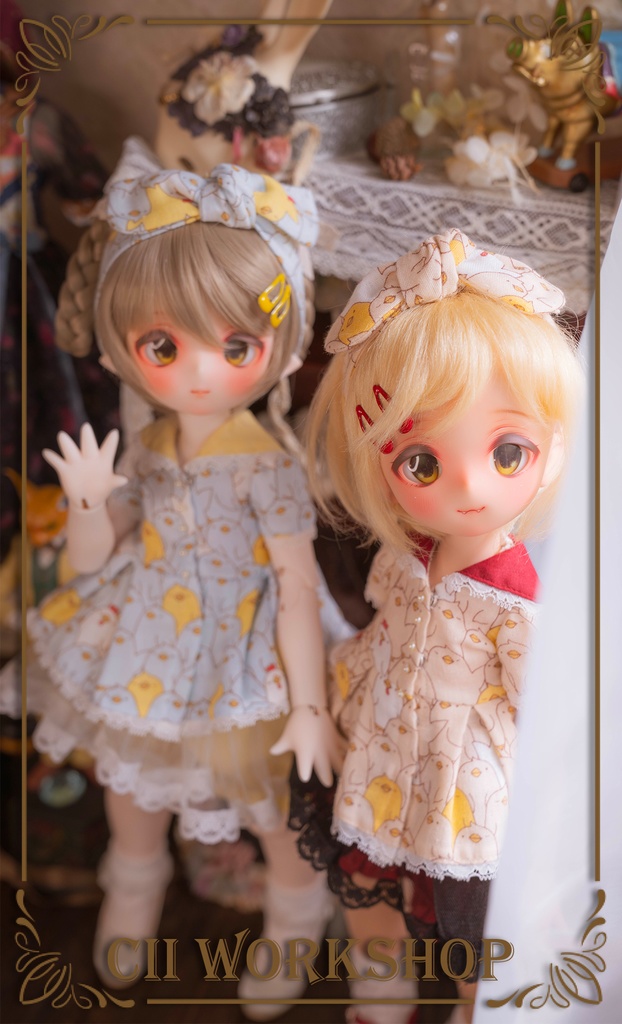 「ビンテージ・ひよこ」 お洋服6点セット for MDD/Kumako用