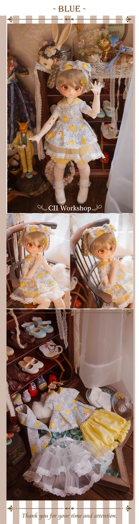 「ビンテージ・ひよこ」 お洋服6点セット for MDD/Kumako用