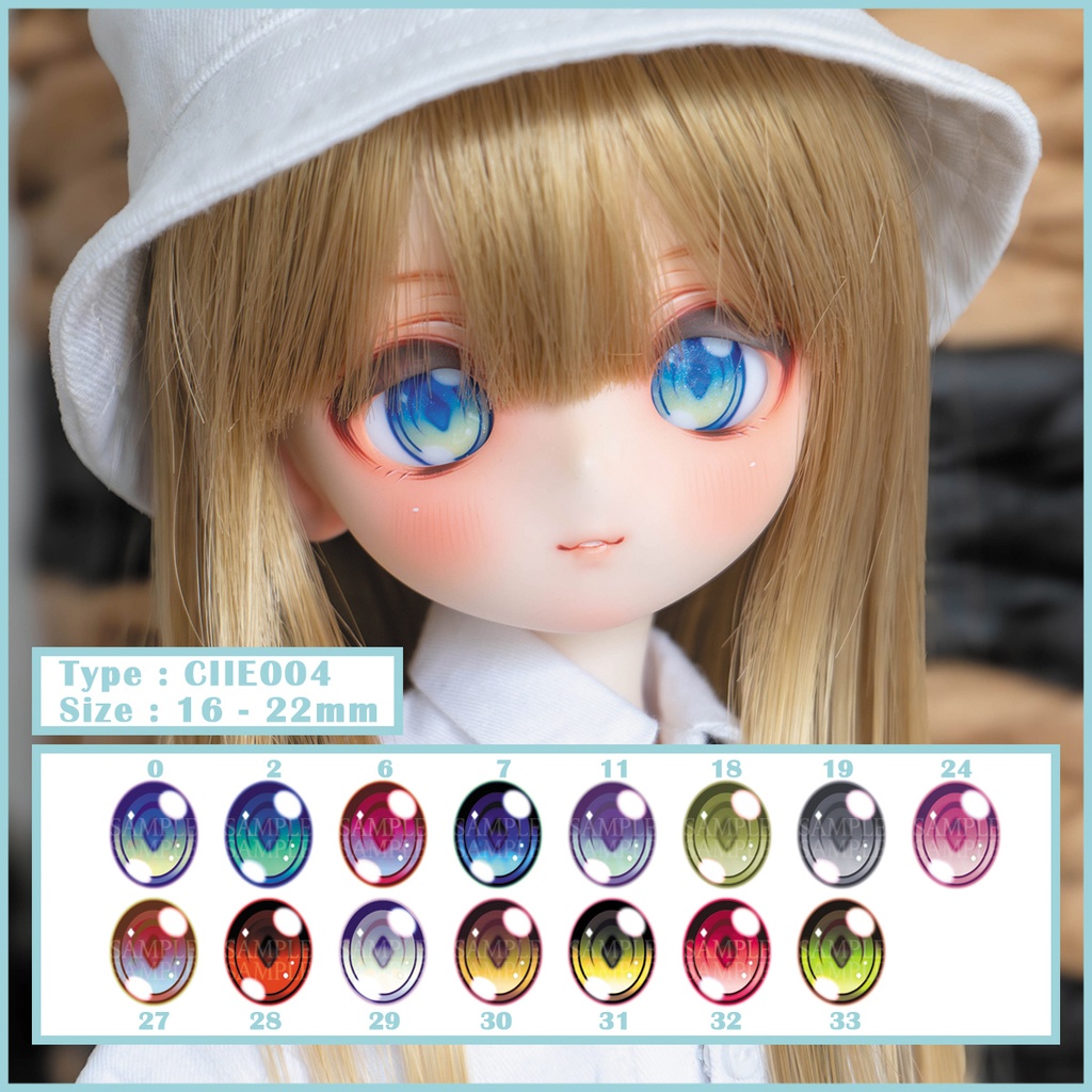 アニメティック アイ 16mm/18mm/20mm/22mm (CIIE004 15 色) MDD/DD/Smart Doll/BJD用 