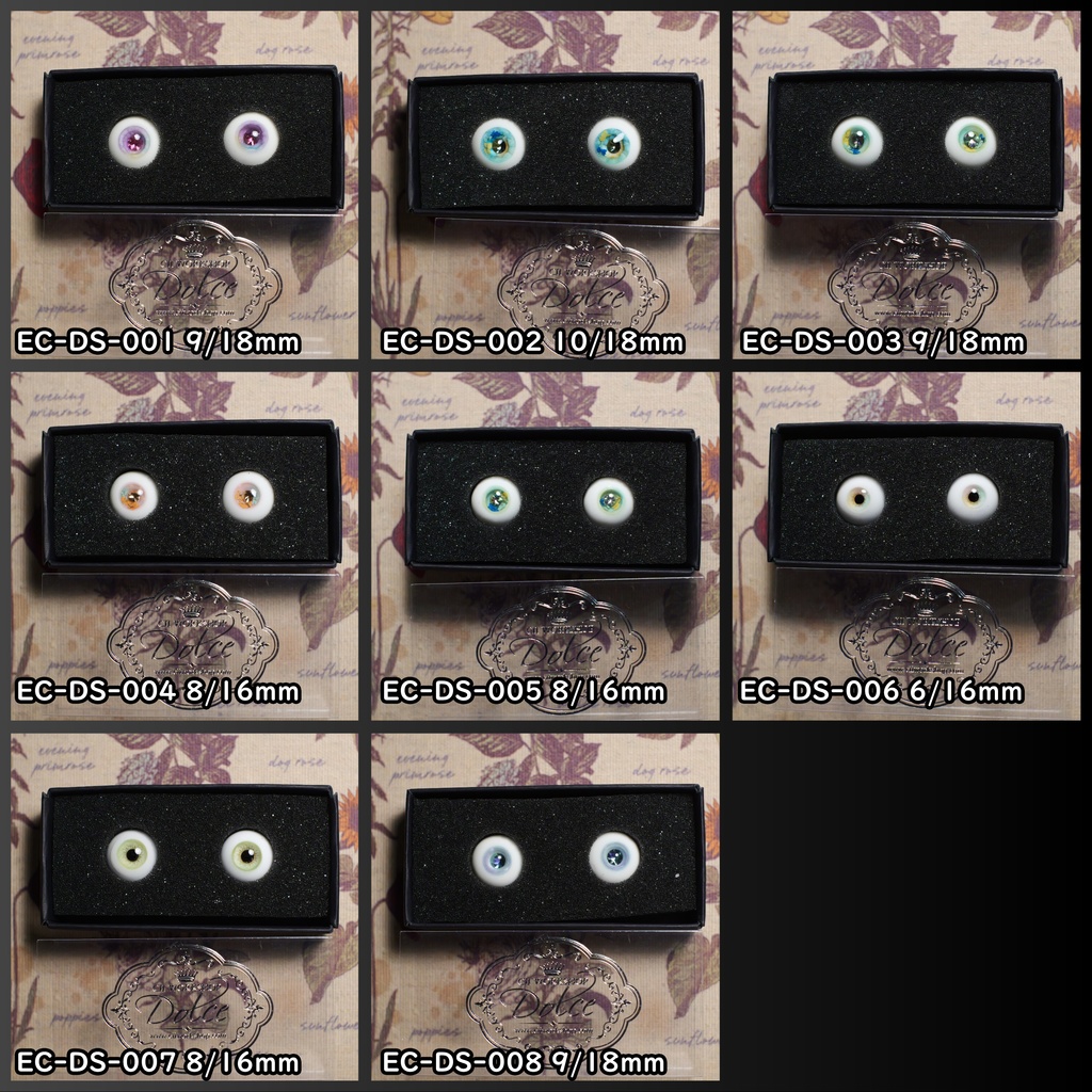 ドールアイ Dolce Sélection レジンアイ(クリスタル付き)14mm / 16mm / 18mm