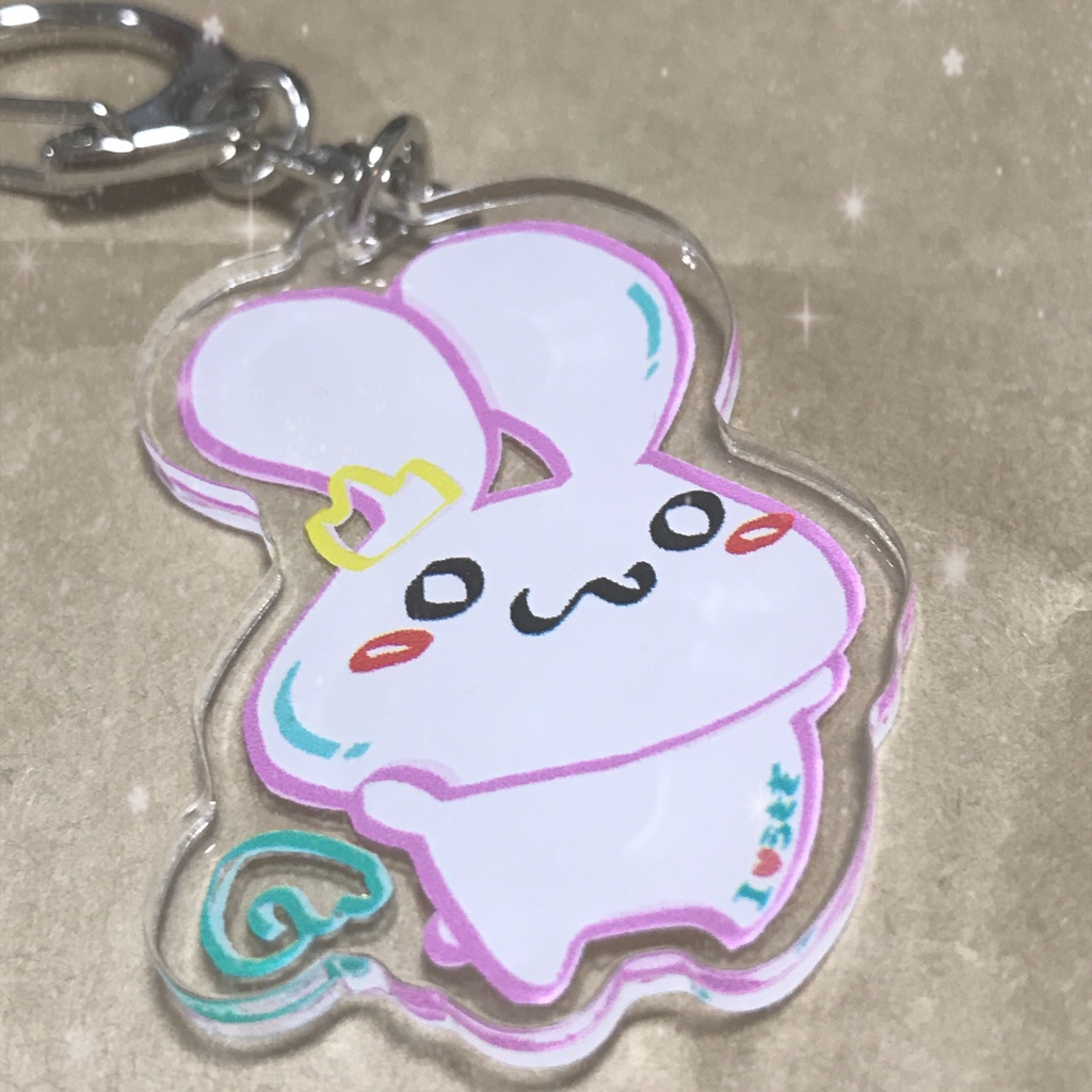 天使うさぎ アクリルキーホルダー