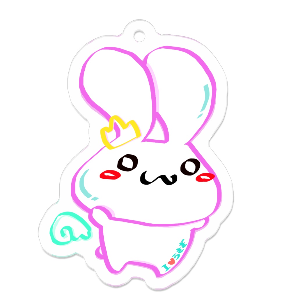 天使うさぎ アクリルキーホルダー