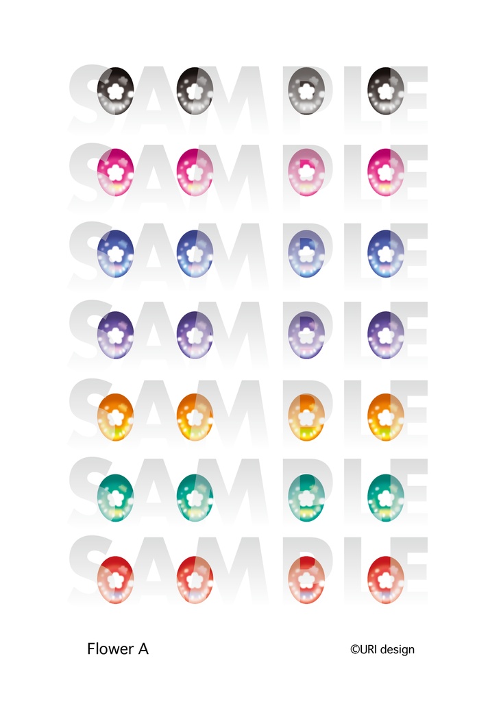 ドールアイ 虹彩データ Flowe A 花 10mmアイ用