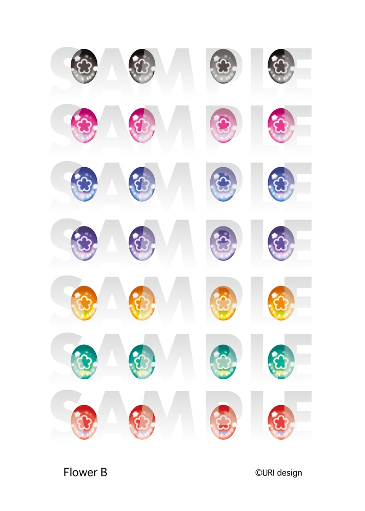 ドールアイ 虹彩データ Flower B 花 10mmアイ用