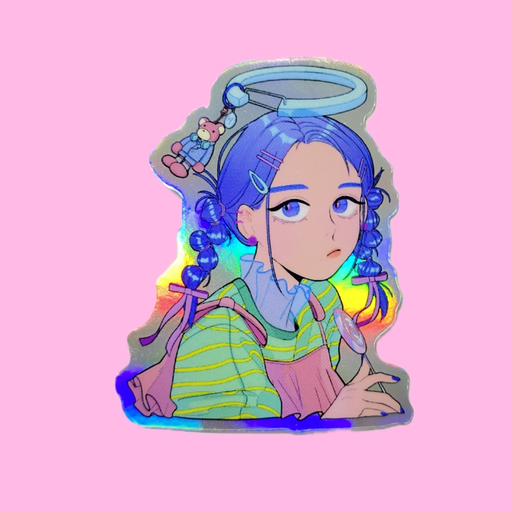 カラビナ天使ちゃん（オーロラステッカー）