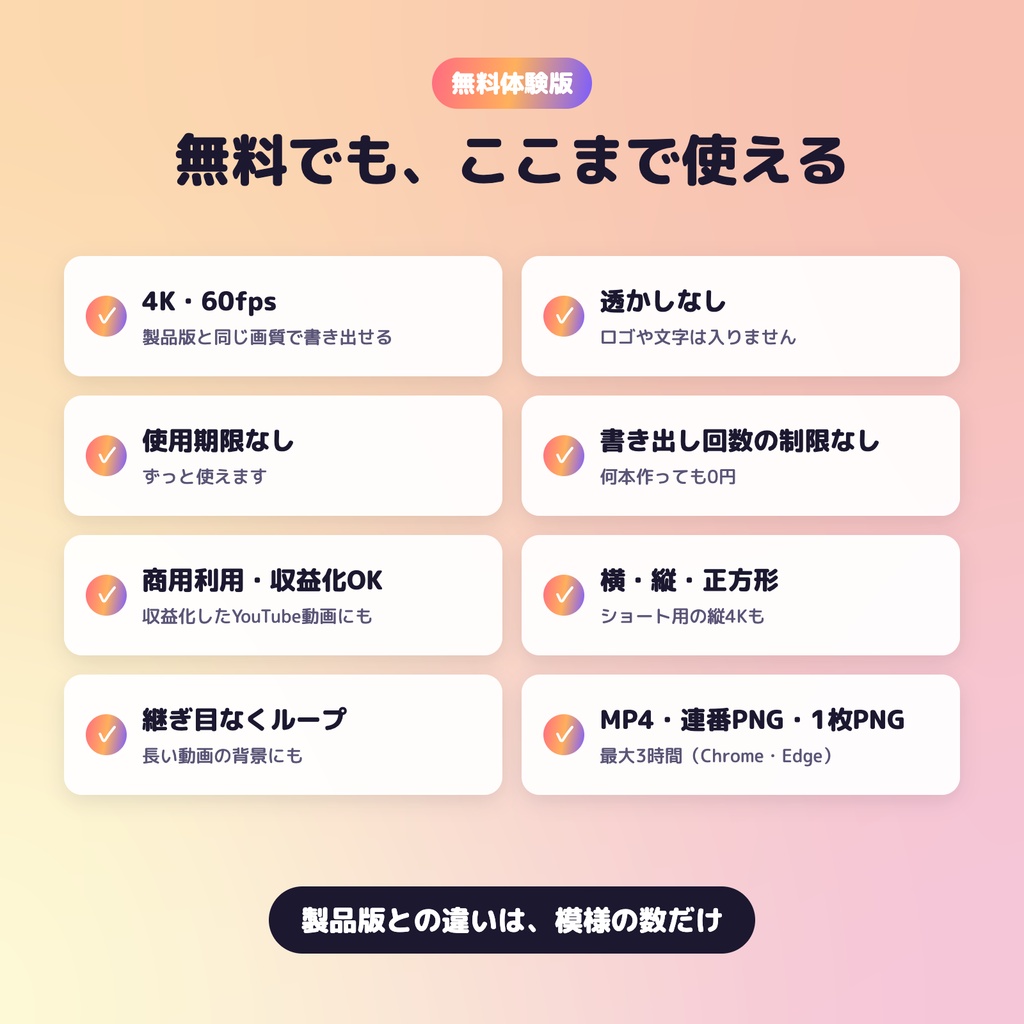 【無料体験版】うごく背景メーカー|透かしなし・4K60pの背景動画が無料で作れる