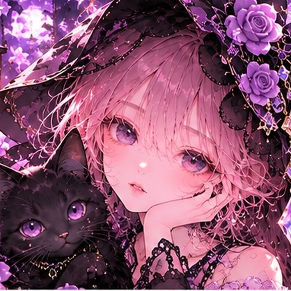 月夜の猫姫|幻想アイコン6種セット 🌙🐈