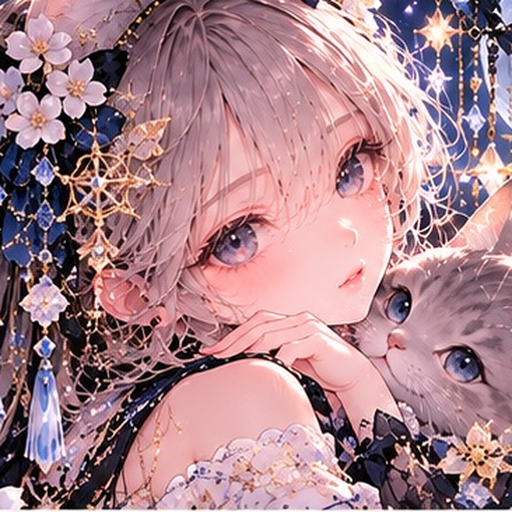 月夜の猫姫|幻想アイコン6種セット 🌙🐈