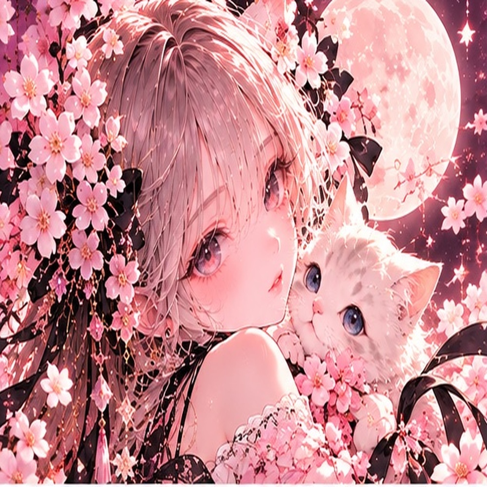 月夜の猫姫|幻想アイコン6種セット 🌙🐈
