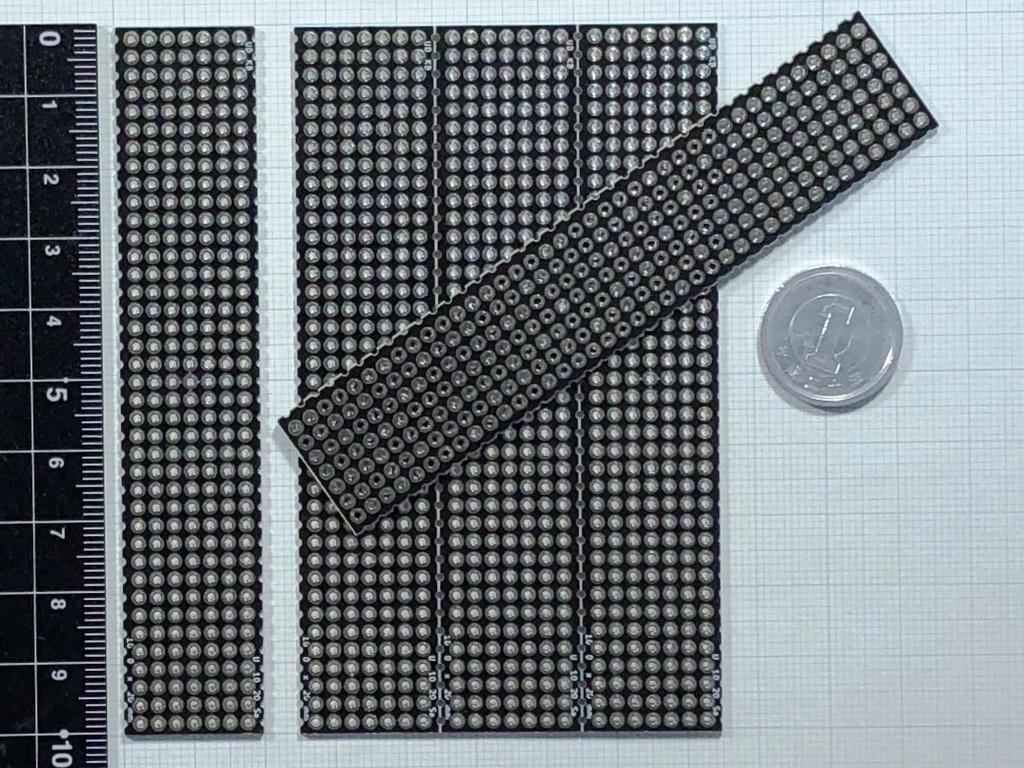 電子工作用ユニバーサル基板 10x2cm 5枚綴り 黒色
