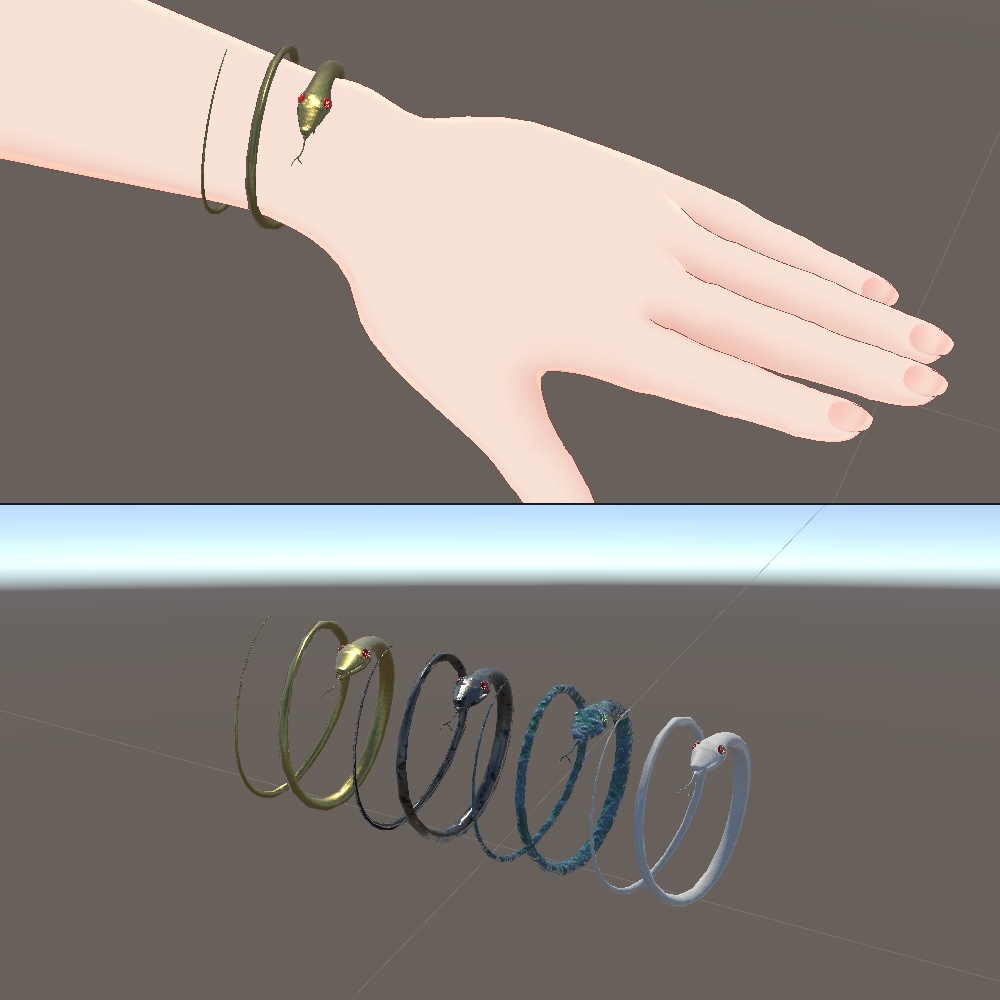 【3D素材】【VRChat】蛇 Snake Ring