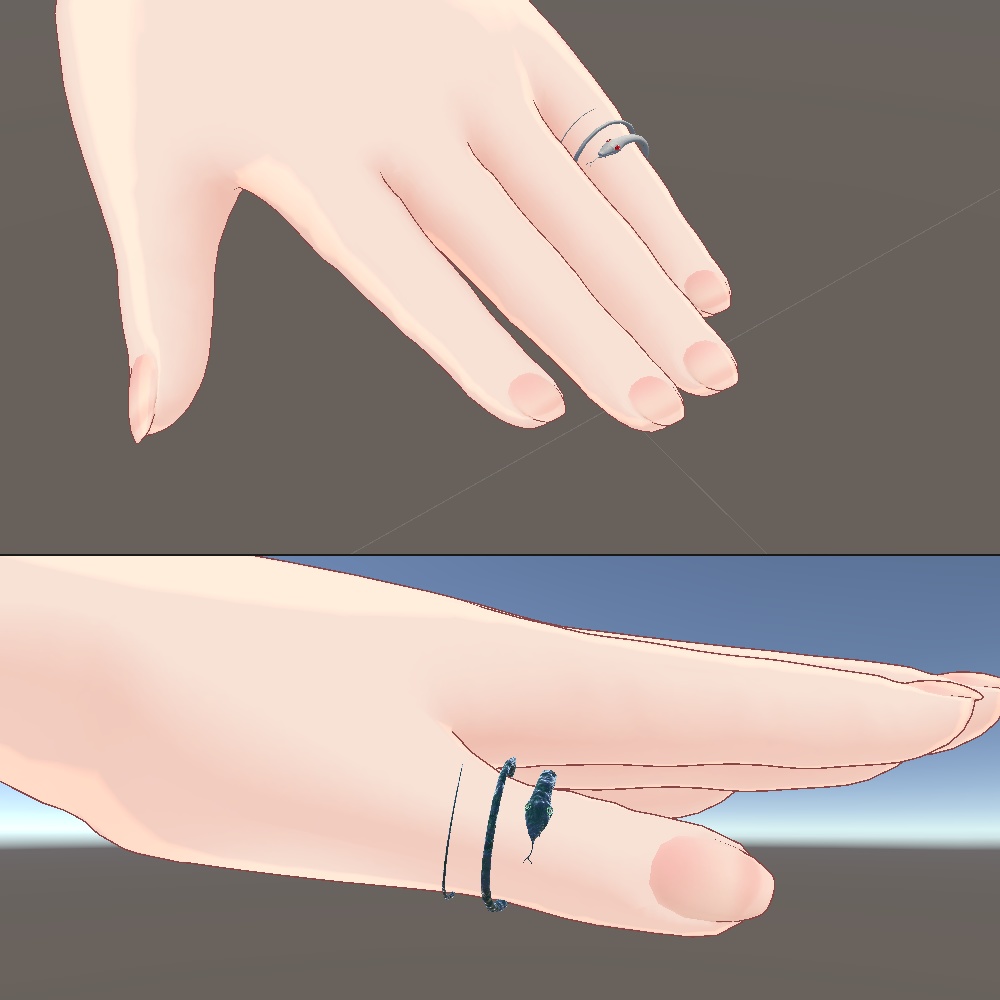 【3D素材】【VRChat】蛇 Snake Ring