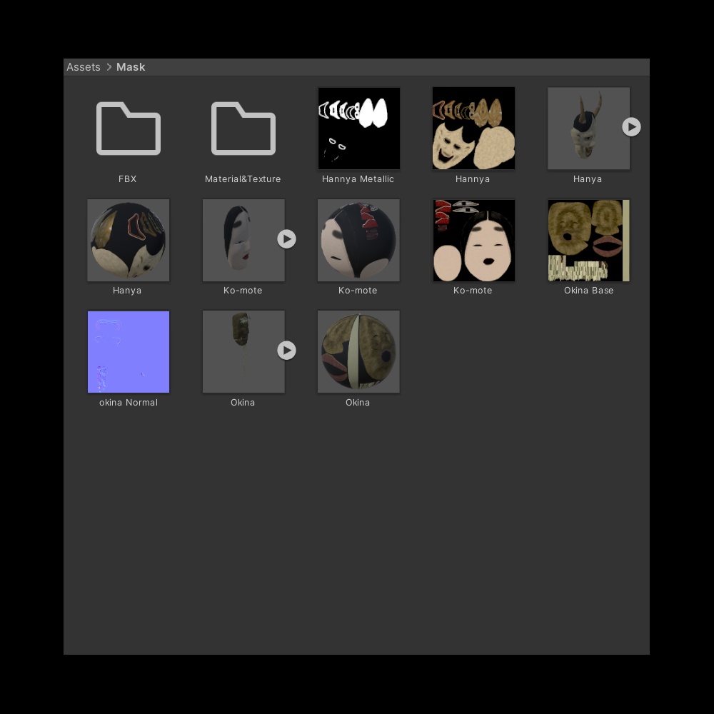 【3D素材】【VRChat】能面