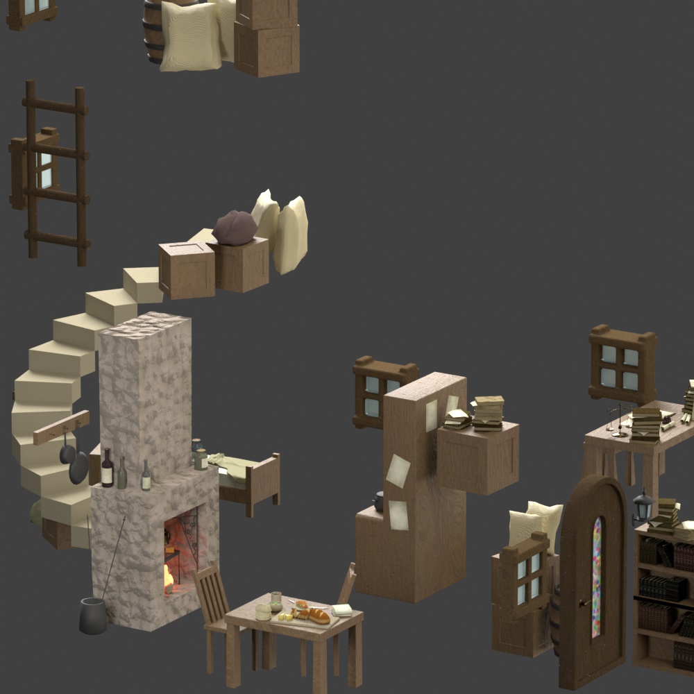 【3D素材】【Blender】Miniature House