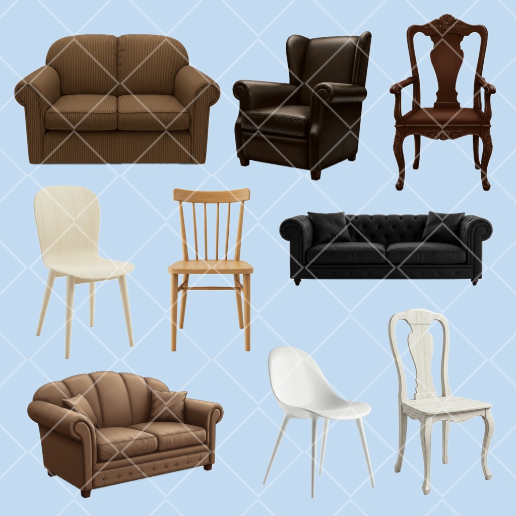 【椅子、ソファ透過素材】160種類