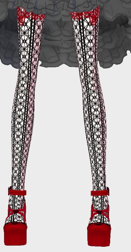 VRoid【Free / 無料】網レースソックス テクスチャ Black lace net Sock stexture