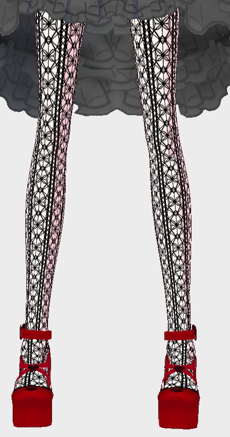 VRoid【Free / 無料】網レースソックス テクスチャ Black lace net Sock stexture