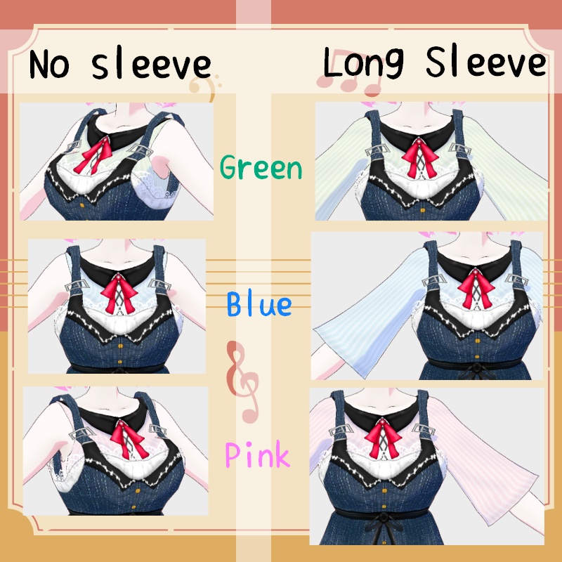 VRoid【Free / 無料】ジャンパースカートセット Jumper Dress Set