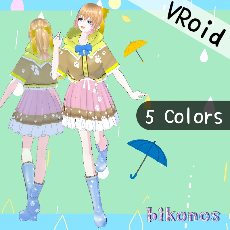 VRoid【Free / 無料】春の雨セット　Spring Sprinkle Set