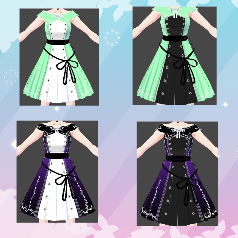 VRoid【Free / 無料】春のお散歩 セット Spring Walk Set