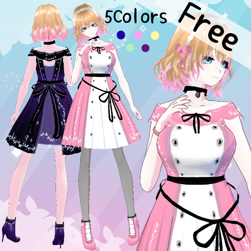VRoid【Free / 無料】春のお散歩 セット　Spring Walk Set