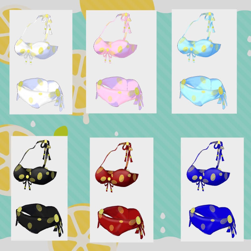 VRoid【Free / 無料】レモンのアイスキャンディー セット Lemon Popsicle Set