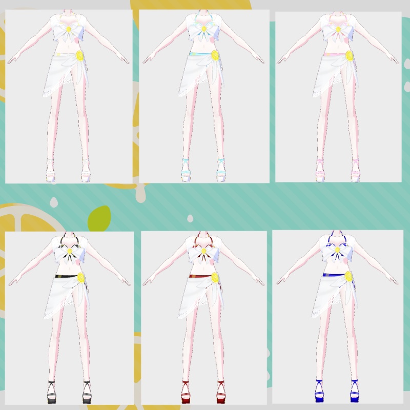 VRoid【Free / 無料】レモンのアイスキャンディー セット Lemon Popsicle Set