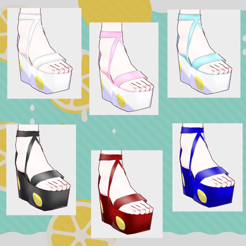 VRoid【Free / 無料】レモンのアイスキャンディー セット Lemon Popsicle Set