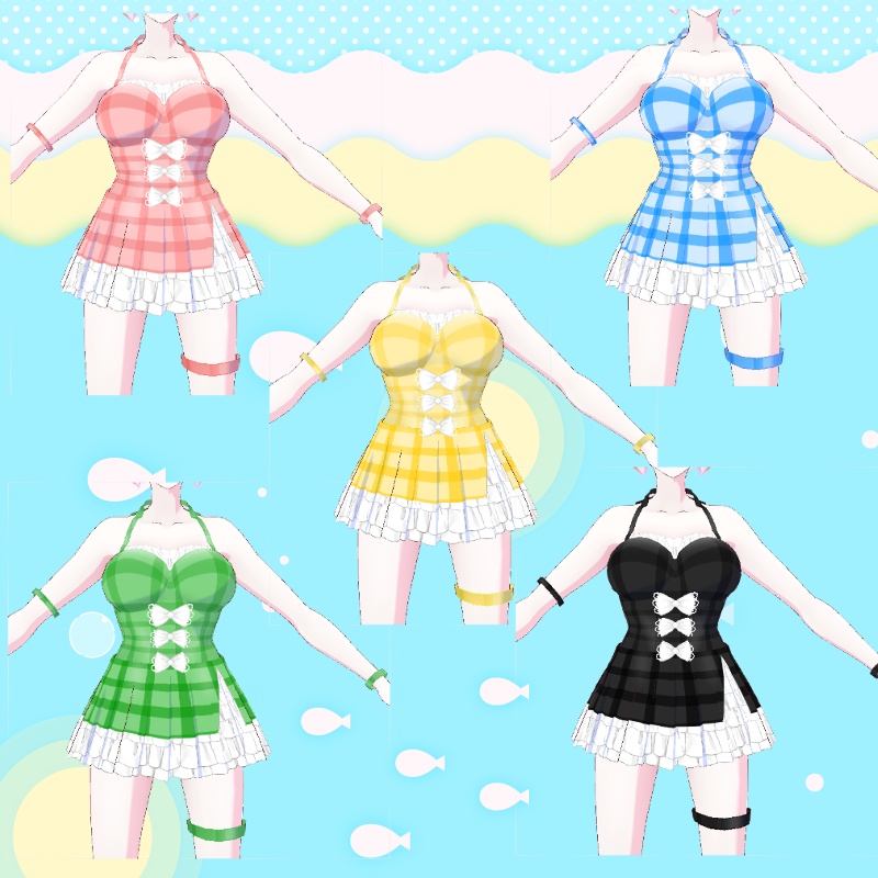 VRoid【Free / 無料】水辺の涼み Ocean Side Swimwear Set