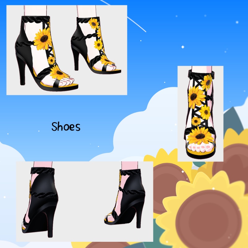 VRoid【Free / 無料】ひまわりの小道 Sunflower Road Set