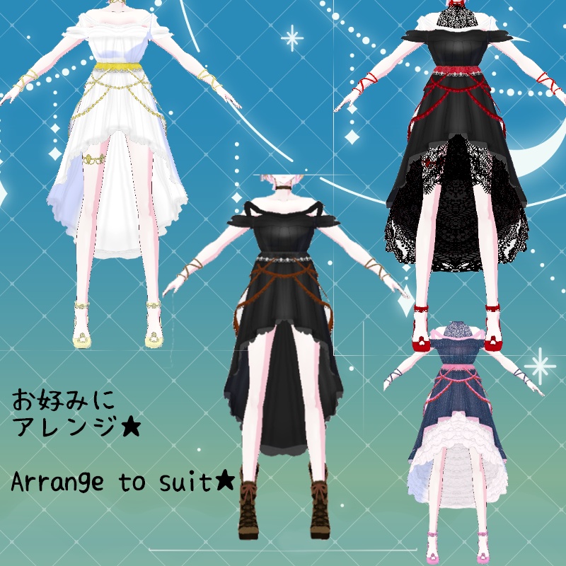 VRoid【Free / 無料】フォロワーさん1000人感謝 セット Thank you! 1000 follower Set