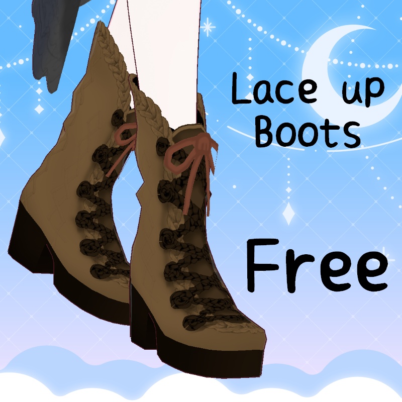 Vroid【Free / 無料】ブーツ　Lace up boots