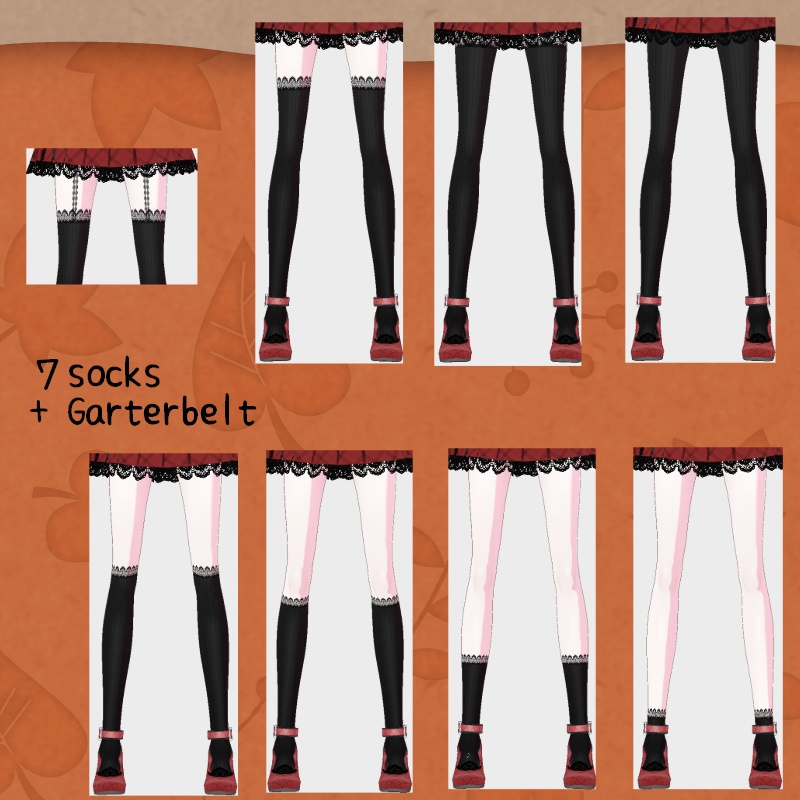 VRoid【Free / 無料】レースソックス テクスチャセット lace Socks Texture set