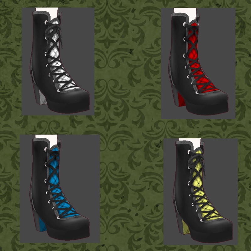 VRoid【Free / 無料】チェック柄ブーツ  Check Boots