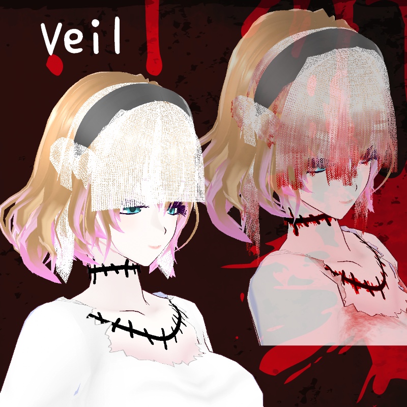 Vroid【Free / 無料】幸薄い亡霊 セット Ghostly Wedding Set