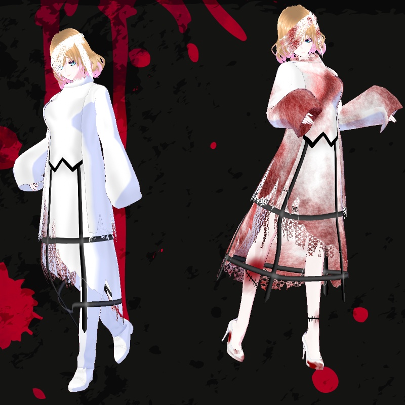 VRoid【Free / 無料】亡霊のローブ セット Ghostly Robe Set