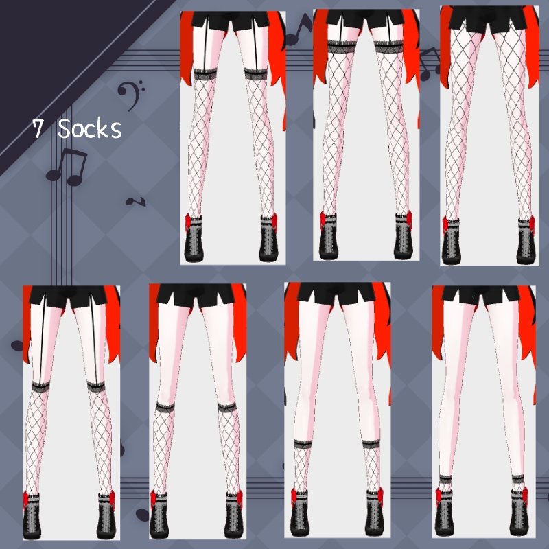 VRoid【Free / 無料】網タイツ テクスチャセット Net Socks Texture set