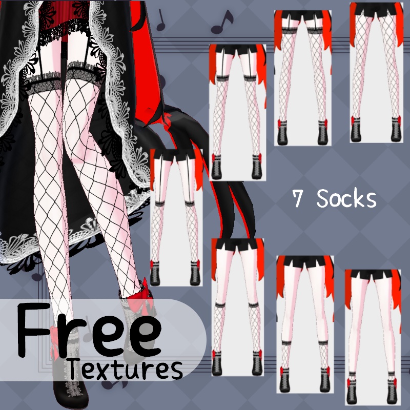 VRoid【Free / 無料】網タイツ　テクスチャセット Net Socks Texture set