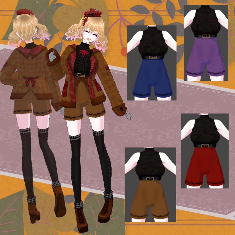 VRoid【Free / 無料】ひし形チェック セット Rhombus Check Set