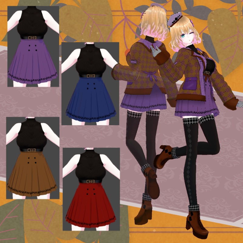 VRoid【Free / 無料】ひし形チェック セット Rhombus Check Set