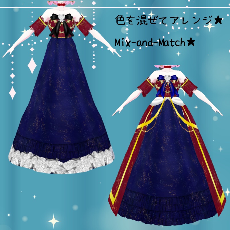 VRoid【Free / 無料】白薔薇グラツィオーソ セット White Rose Grazioso Set