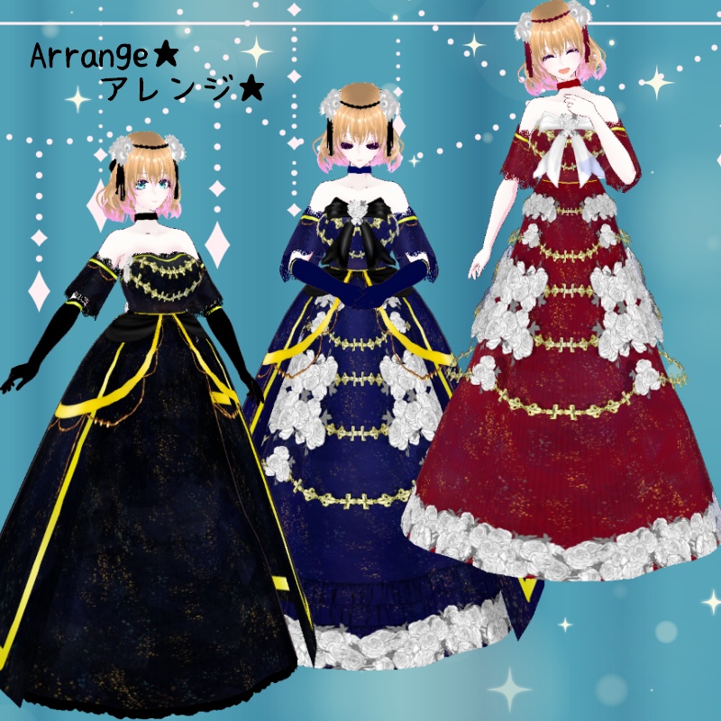 VRoid【Free / 無料】白薔薇グラツィオーソ セット White Rose Grazioso Set