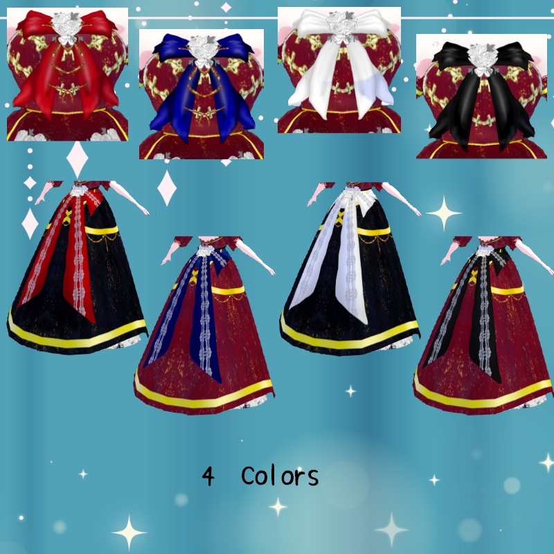 VRoid【Free / 無料】白薔薇グラツィオーソ セット White Rose Grazioso Set