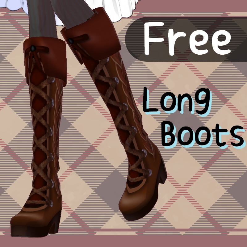 VRoid【Free / 無料】 ロングブーツ Long boots Set