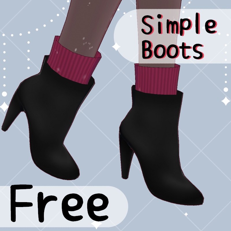 VRoid【Free / 無料】 シンプルブーツ Simple boots Set