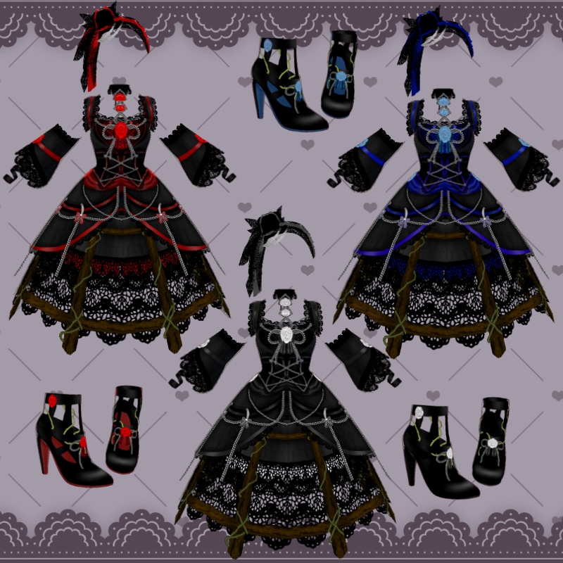 VRoid【Free / 無料】薔薇の籠 セット Rose Cage Set