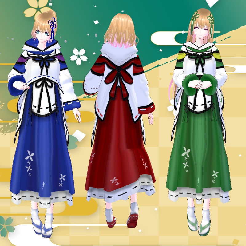 VRoid【Free / 無料】和風ローブ セット Wafuu Robe Set